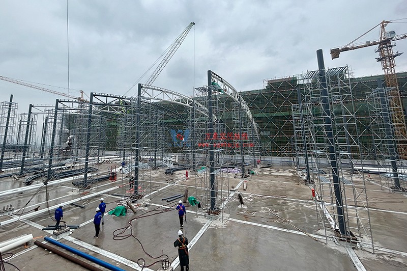 浙江真愛毯業科技有限公司廠房三屋面膜結構工程完工大吉！