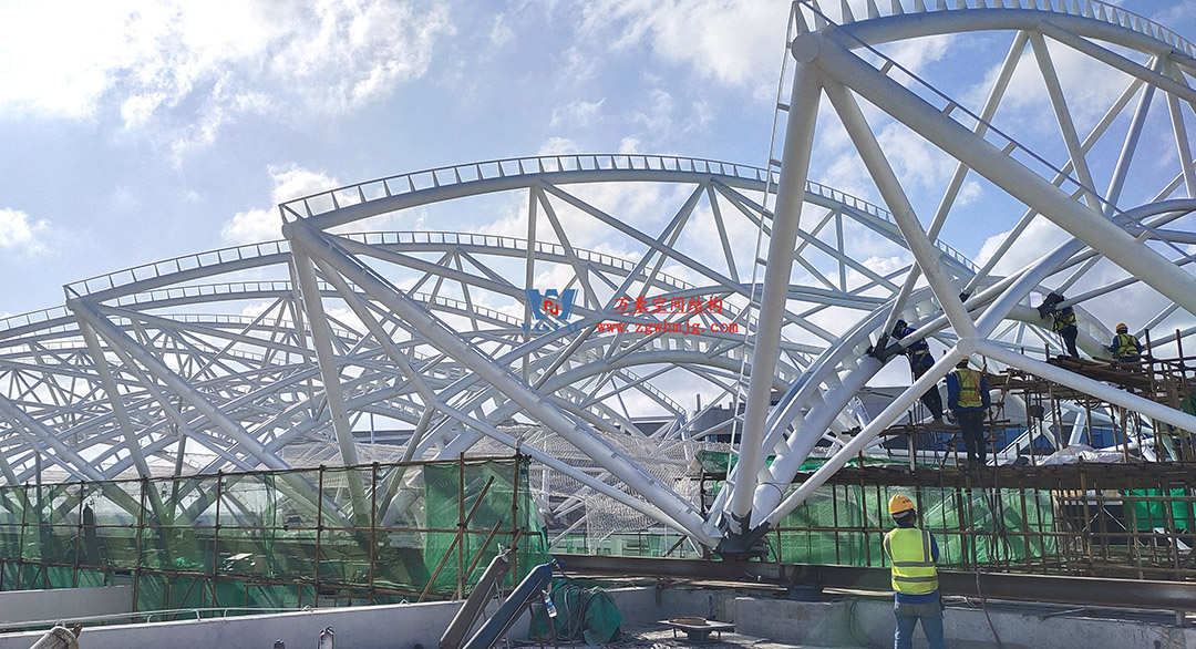 工程進度全速推進，PTFE膜材張拉在即！