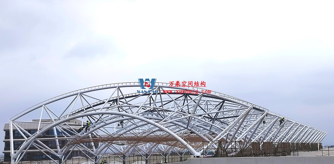 工程進度全速推進，PTFE膜材張拉在即！