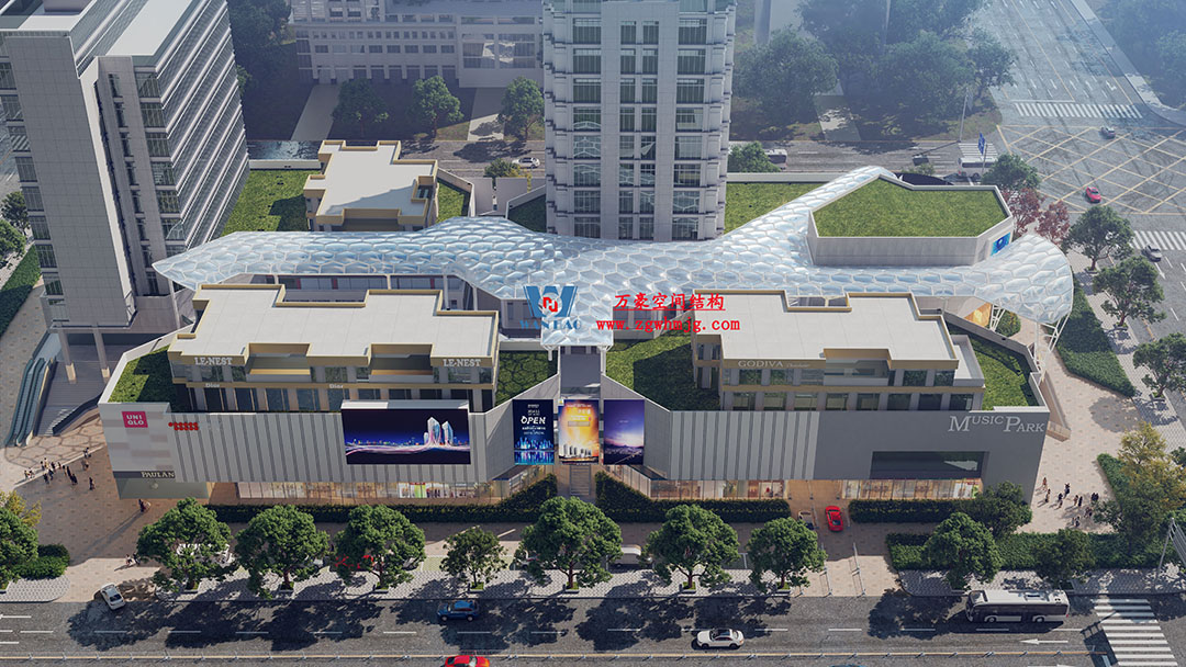 已完工，這個ETFE氣枕商業天幕閃亮登場！