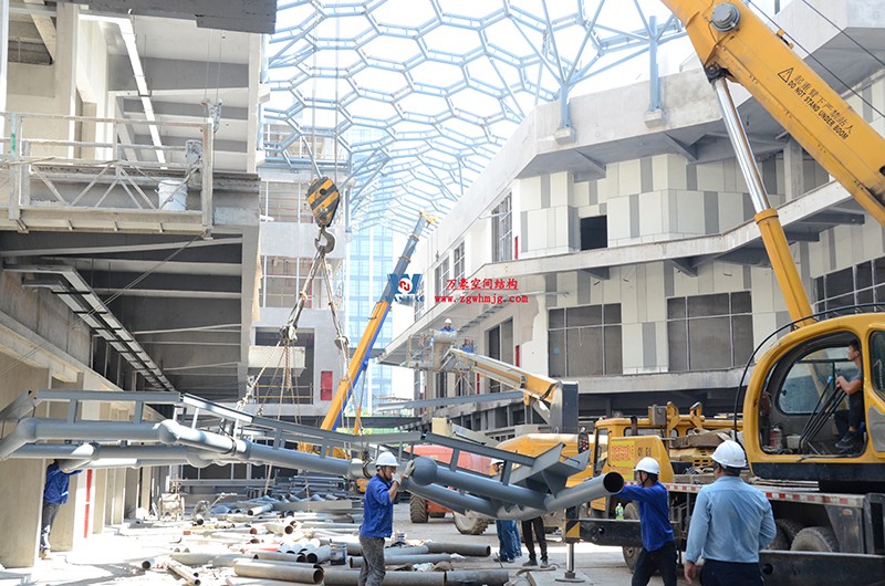 嘉興長安里ETFE氣枕鋼膜結構頂棚工程現場學習觀摩會 嘉興長安里ETFE氣枕鋼膜結構頂棚工程現場學習觀摩會