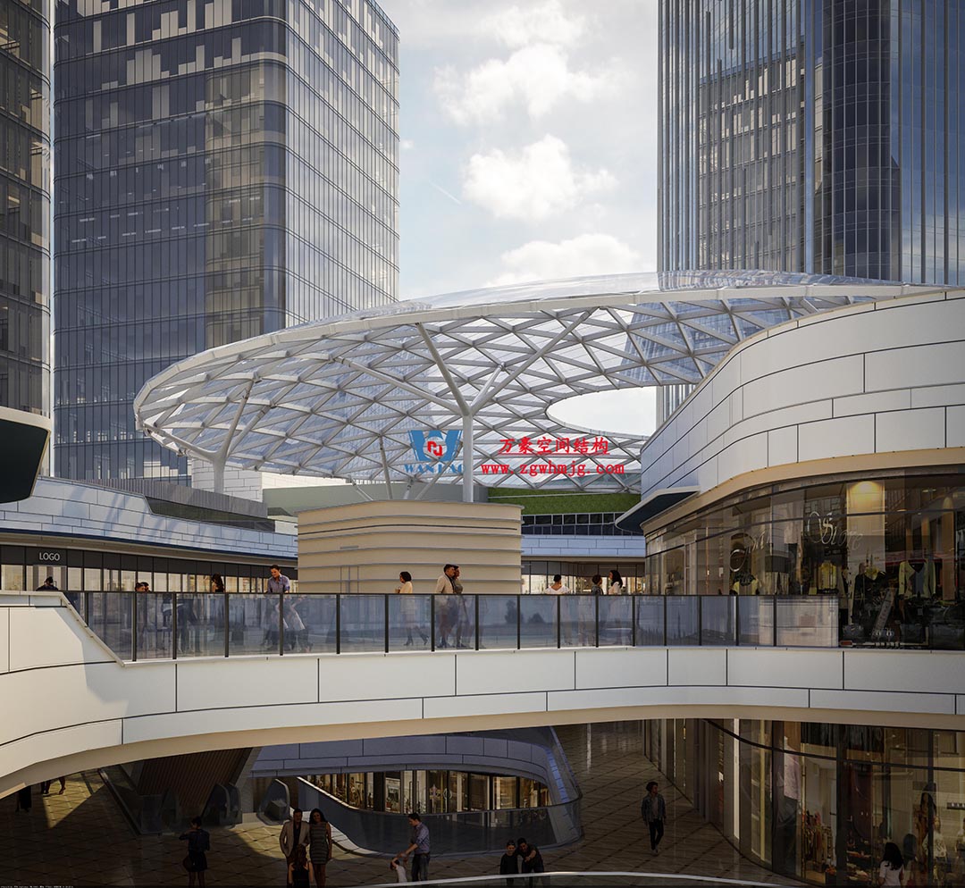 組合型創意消費空間|紹興華發金融活力城ETFE膜結構商業天幕