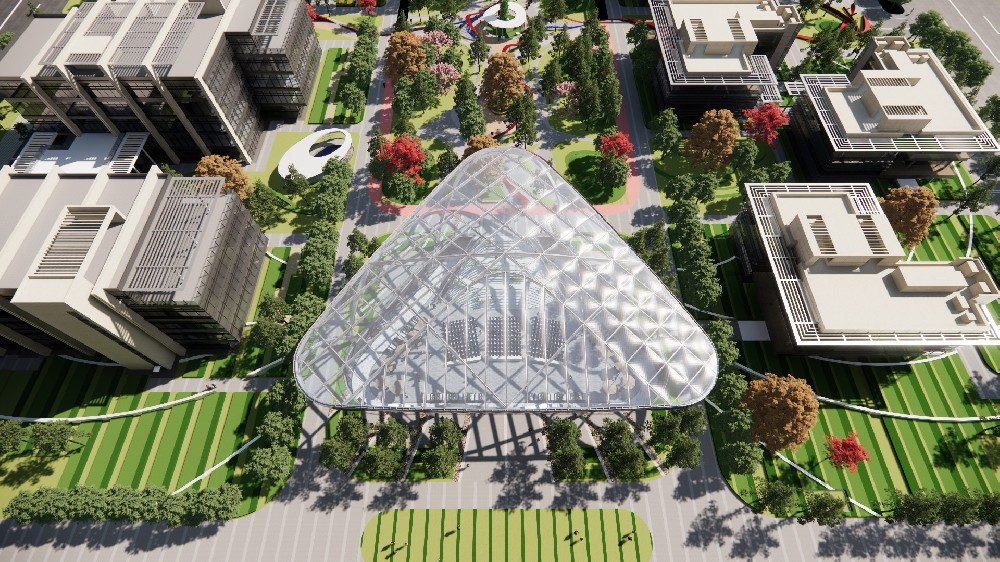 ETFE氣枕膜與雙曲面空間網(wǎng)殼結(jié)構(gòu)結(jié)合是什么樣？一起來(lái)一睹真容!