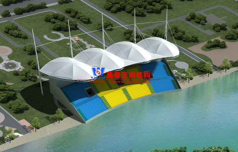 牡丹花仙湖看臺膜結構工程效果圖