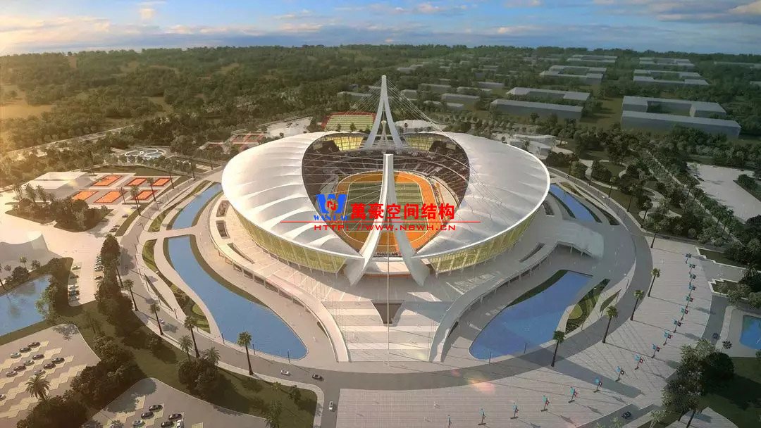 中國援柬埔寨體育場項目預(yù)制看臺落成