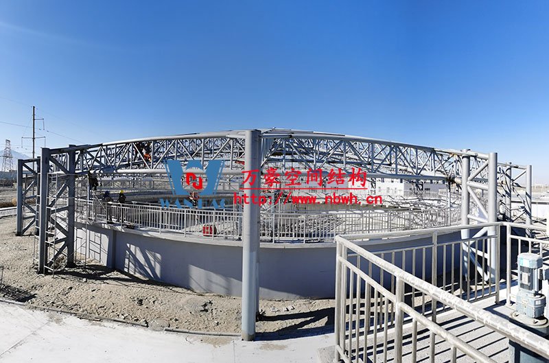 格爾木工業園污水廠污水池保溫膜結構工程施工視頻