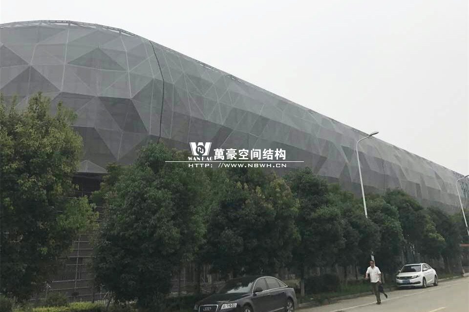 菲仕電機外墻PTFE網格膜安裝完成