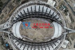 援建柬埔寨體育場 索網張拉圓滿完成